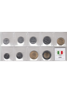 1991 - Serietta di 9 monete tutte dell'anno 1991 in condizioni fdc